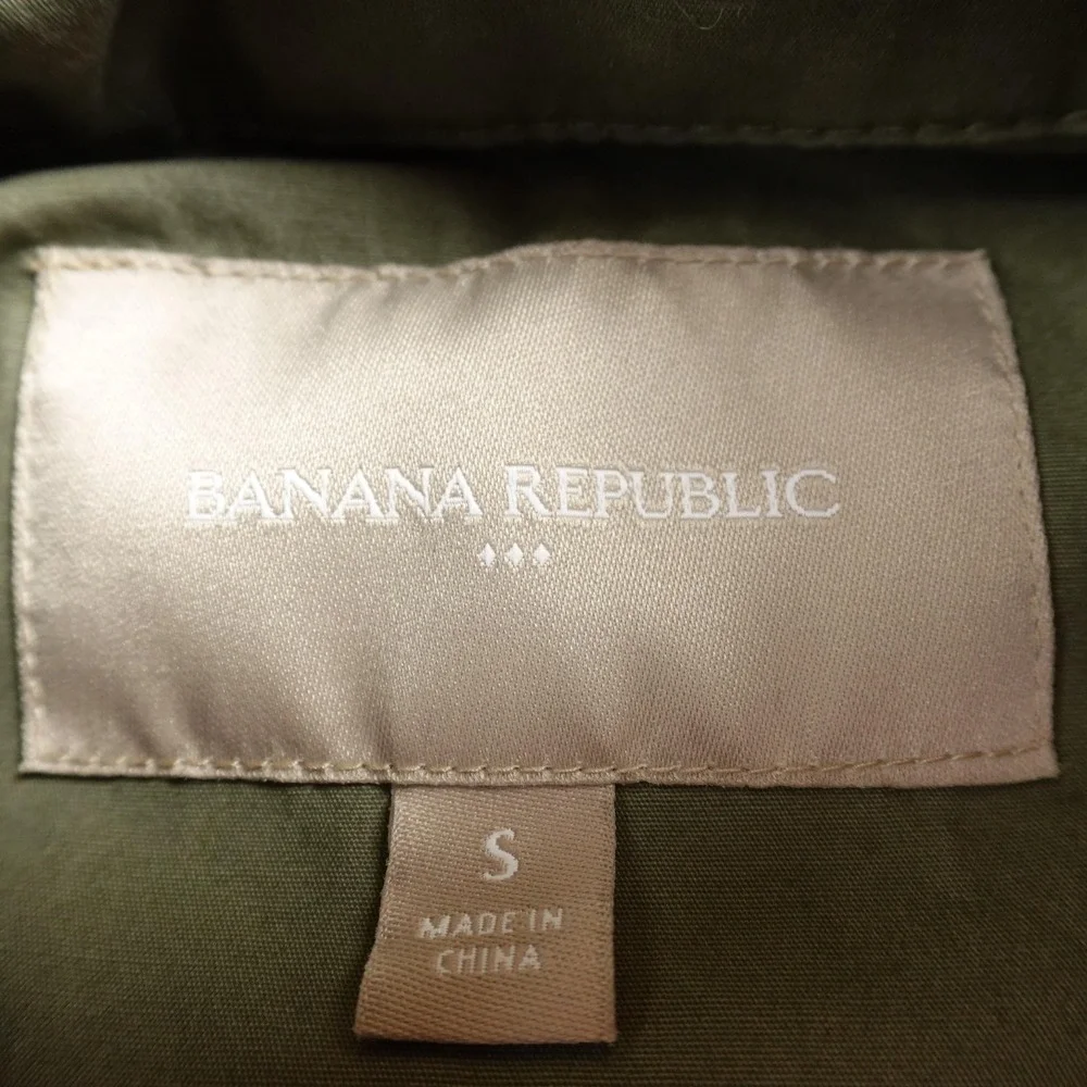 Banana Republic Jacket Womens S Green Military Full Zip Casual Field Coat Safari